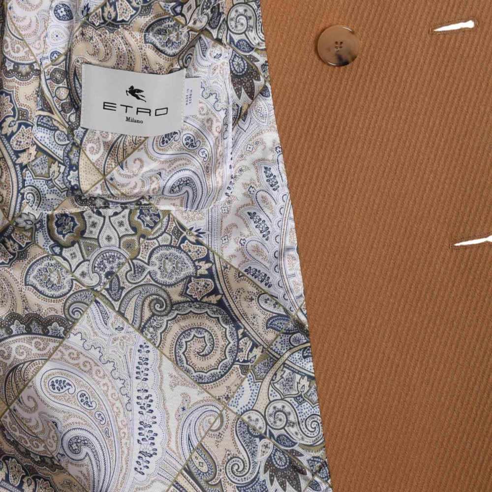 ETRO Stijlvolle Pea Coat Jas Brown Heren