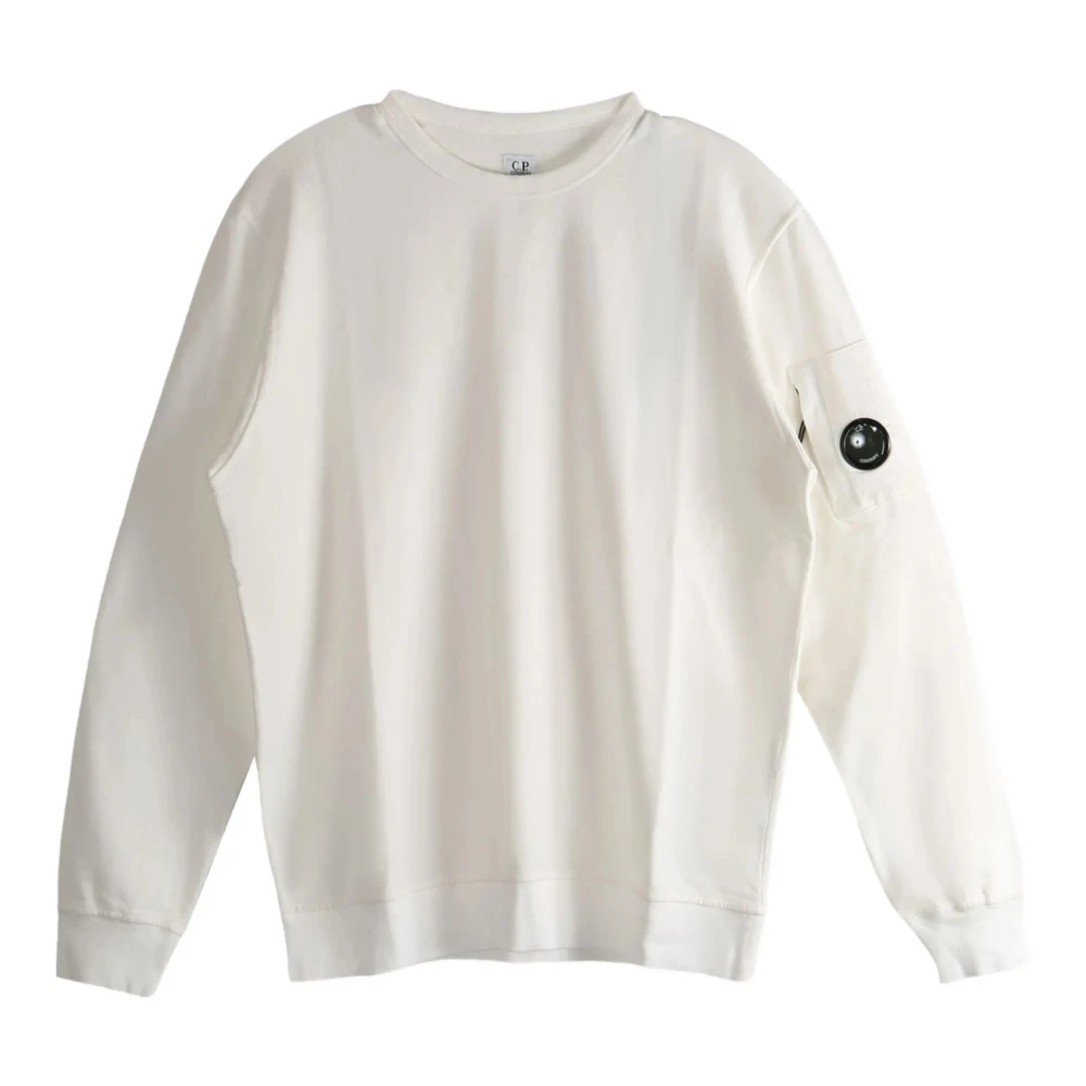 C.p. Company Men's White Light Fleece Crewneck Lens Sweatshirt - Sweatshirts - Xl - Sweatshirts & Hoodies