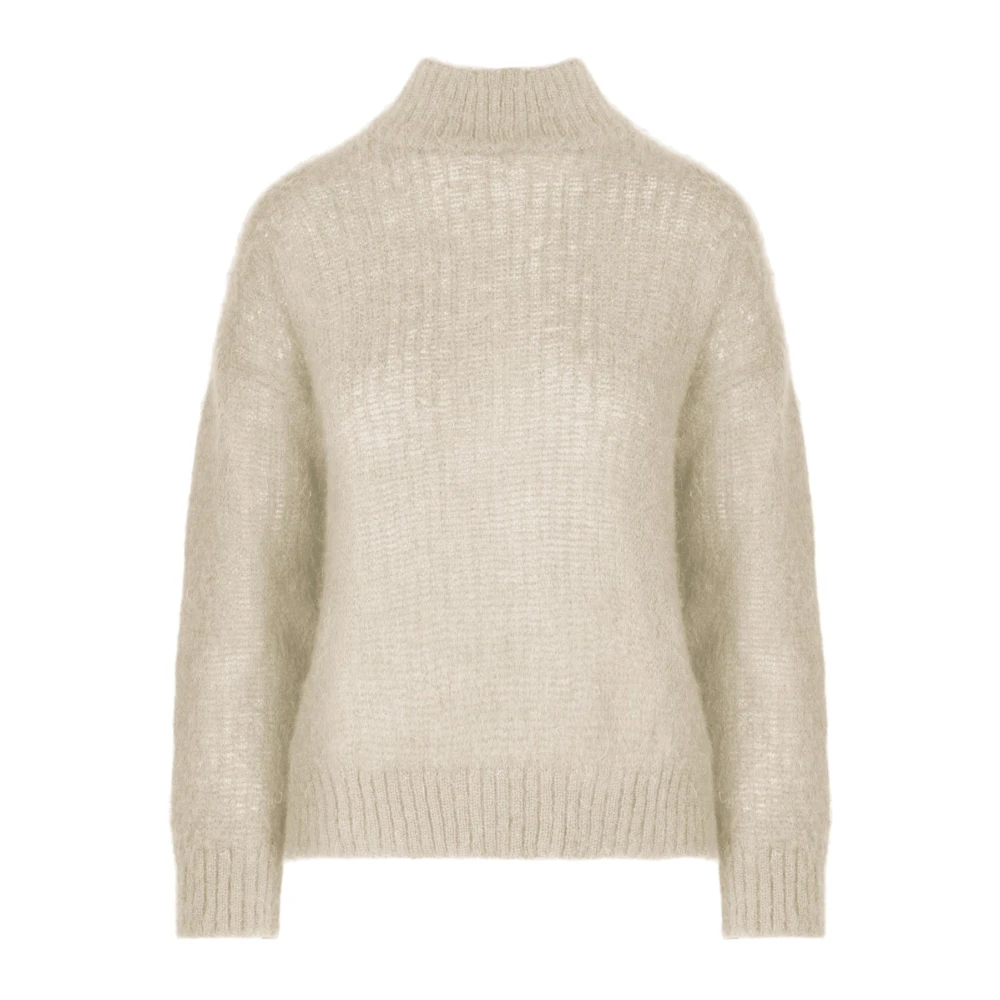 BomBoogie Mohair Blandad Stickad Tröja Beige, Dam