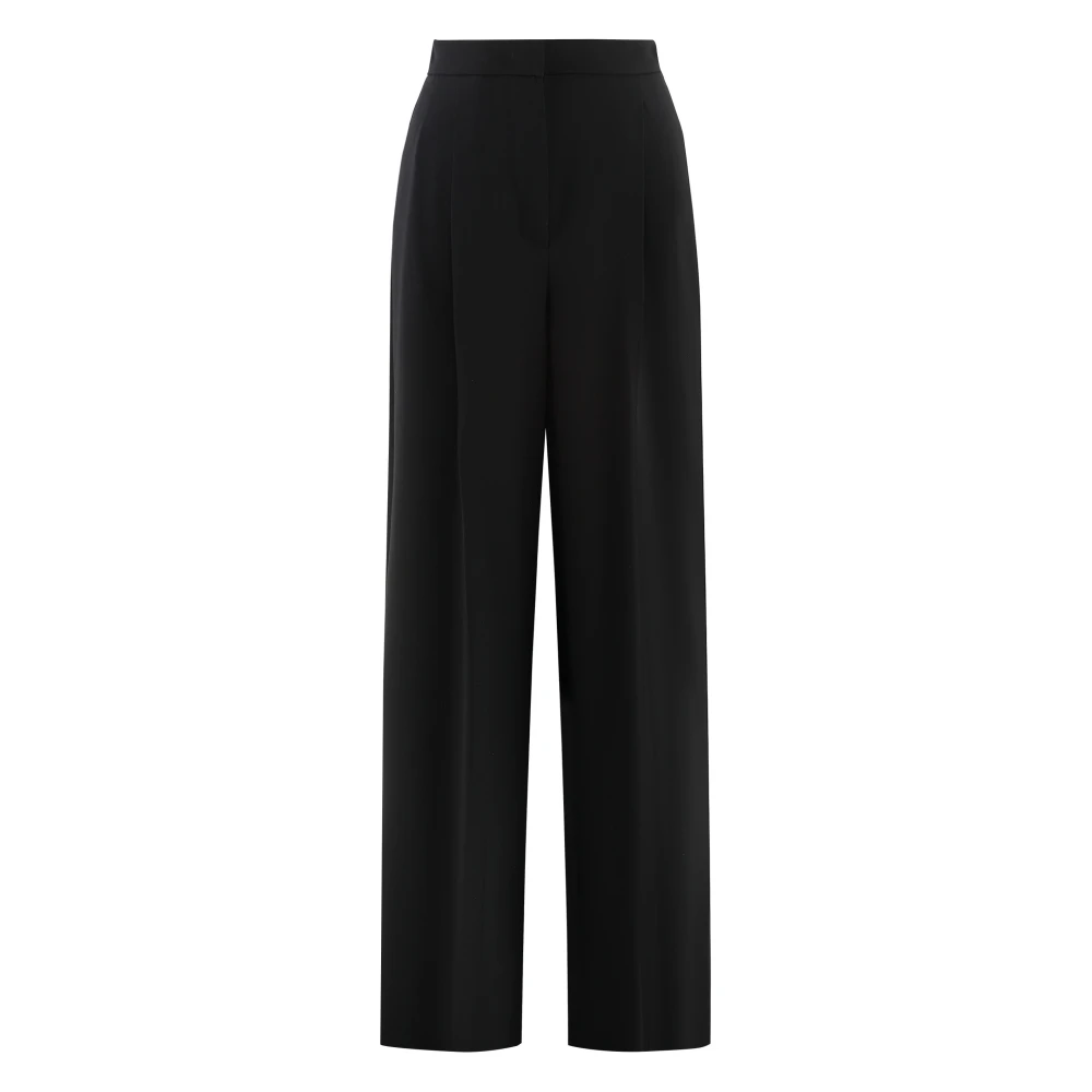 Max Mara Women's Black Compact Cady Trousers - Wide Trousers - S - Trousers
