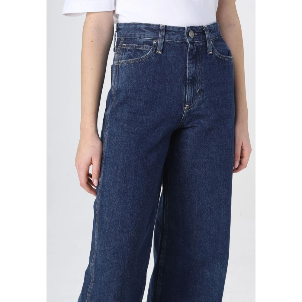 Calvin Klein Wide Leg Jeans Archive Blue Rinse Blue Dames