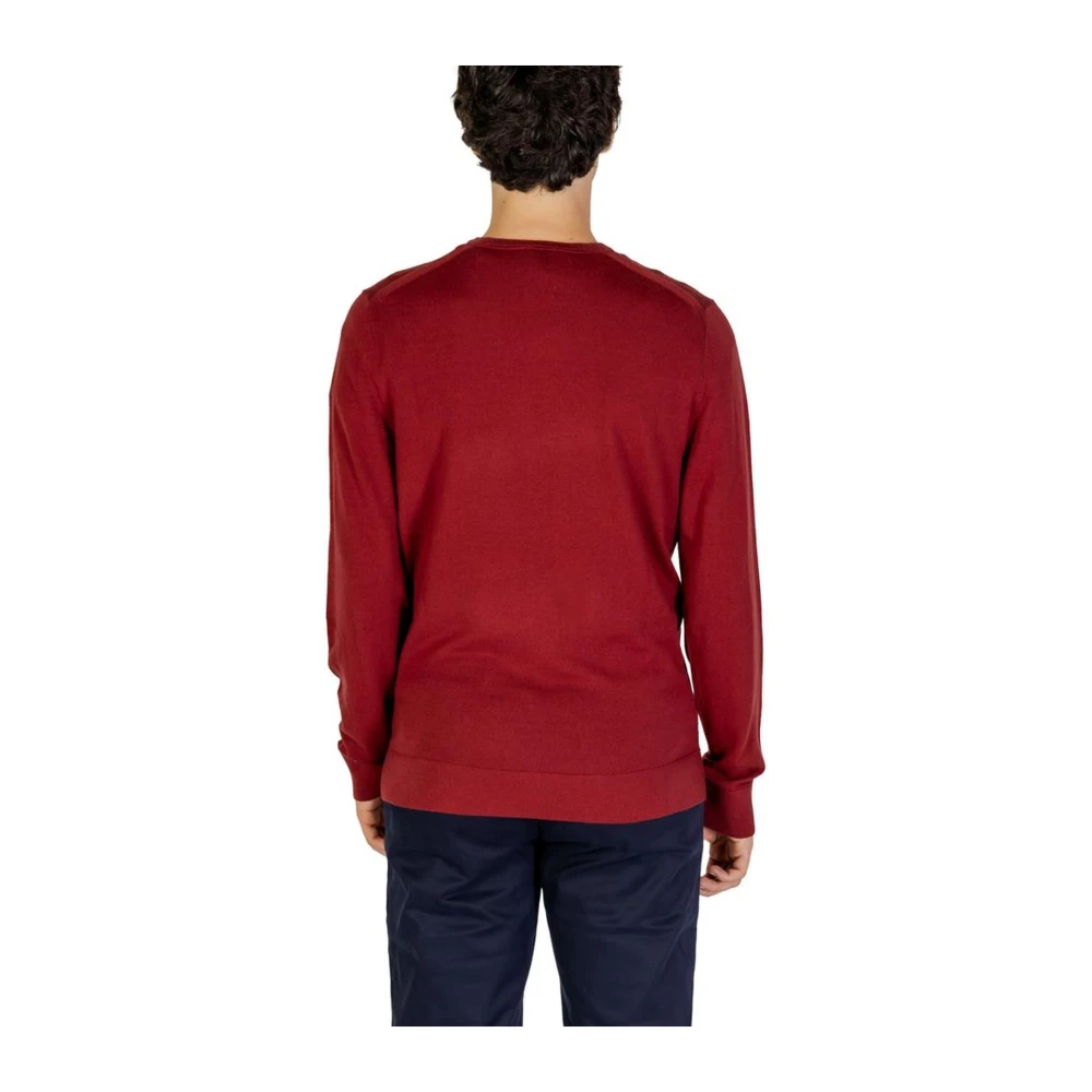 Calvin Klein Klassieke Merino Wol Crewneck Sweater Red Heren