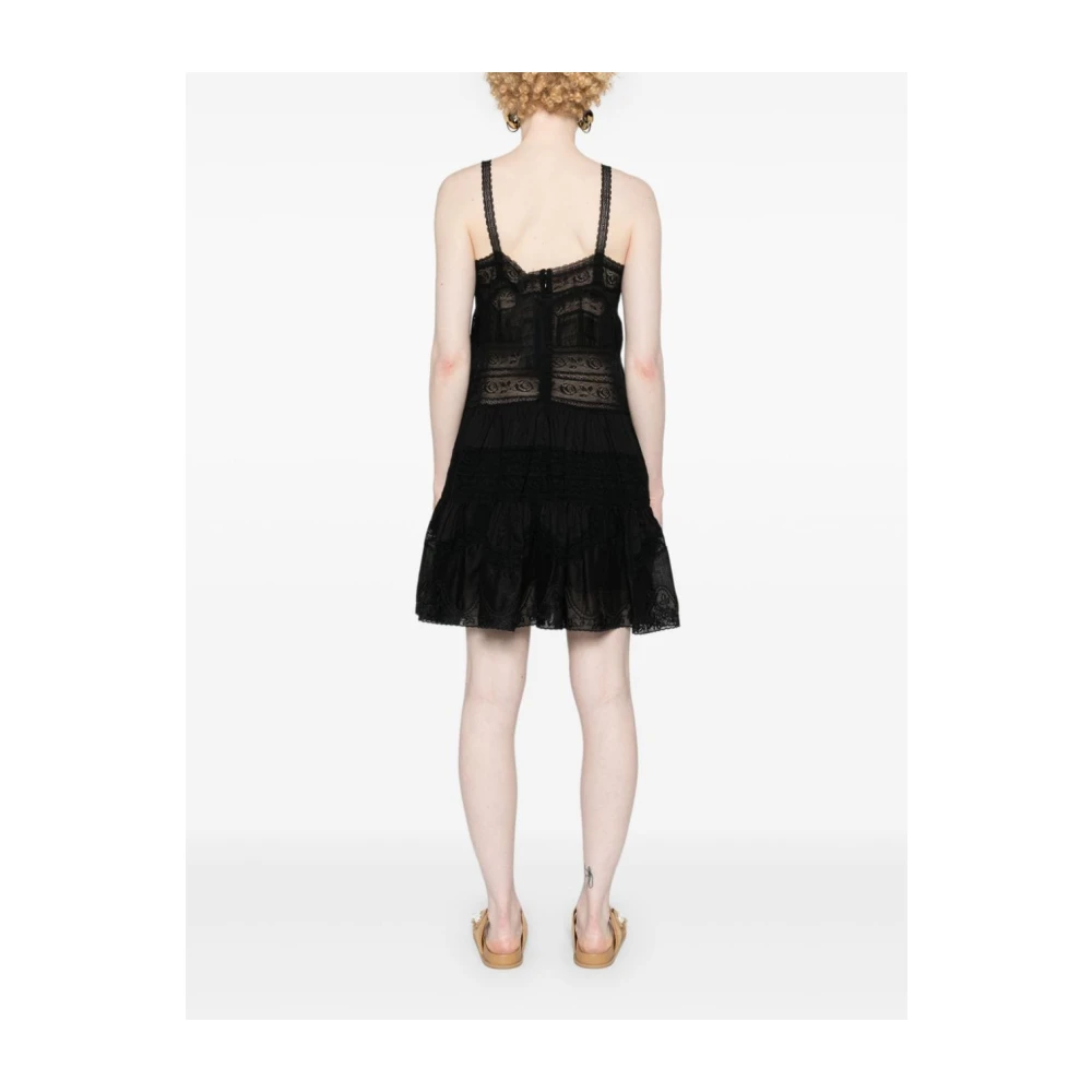 Zimmermann Zwart Kant Geborduurde Mouwloze Jurk Black Dames