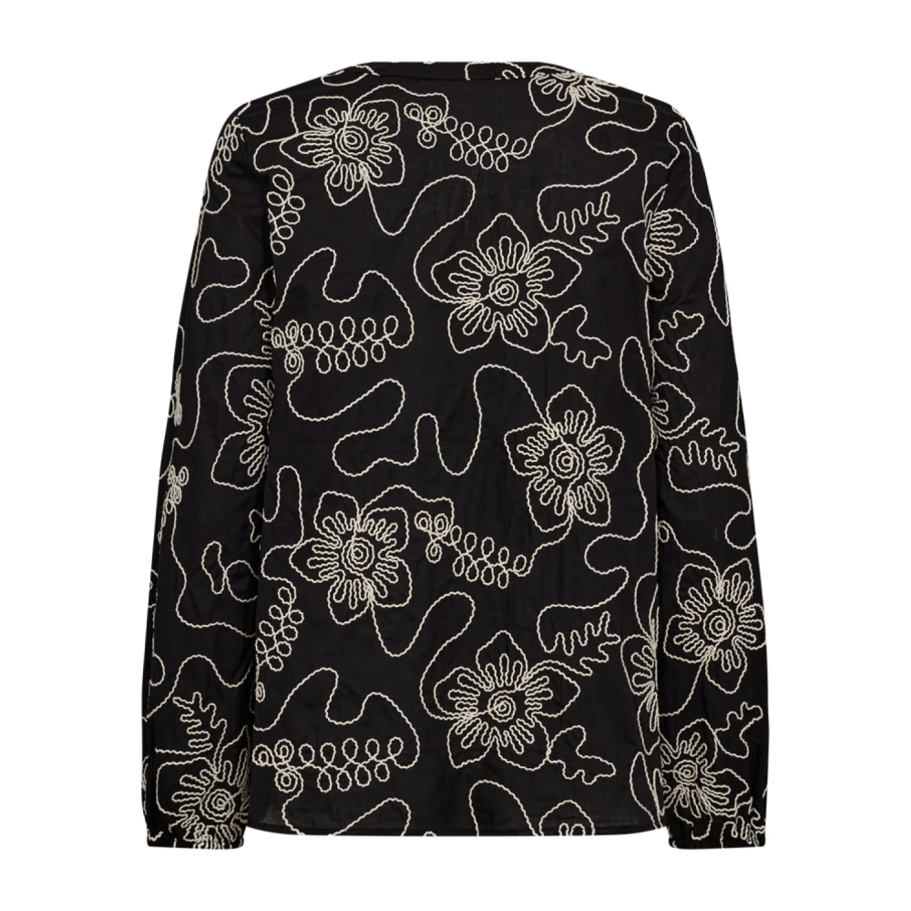 Freequent Geborduurde bloes Black Dames
