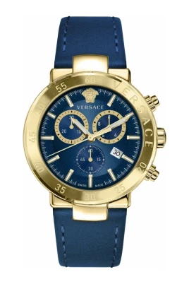 Chronograph Urban Mystique Blå Läderklocka