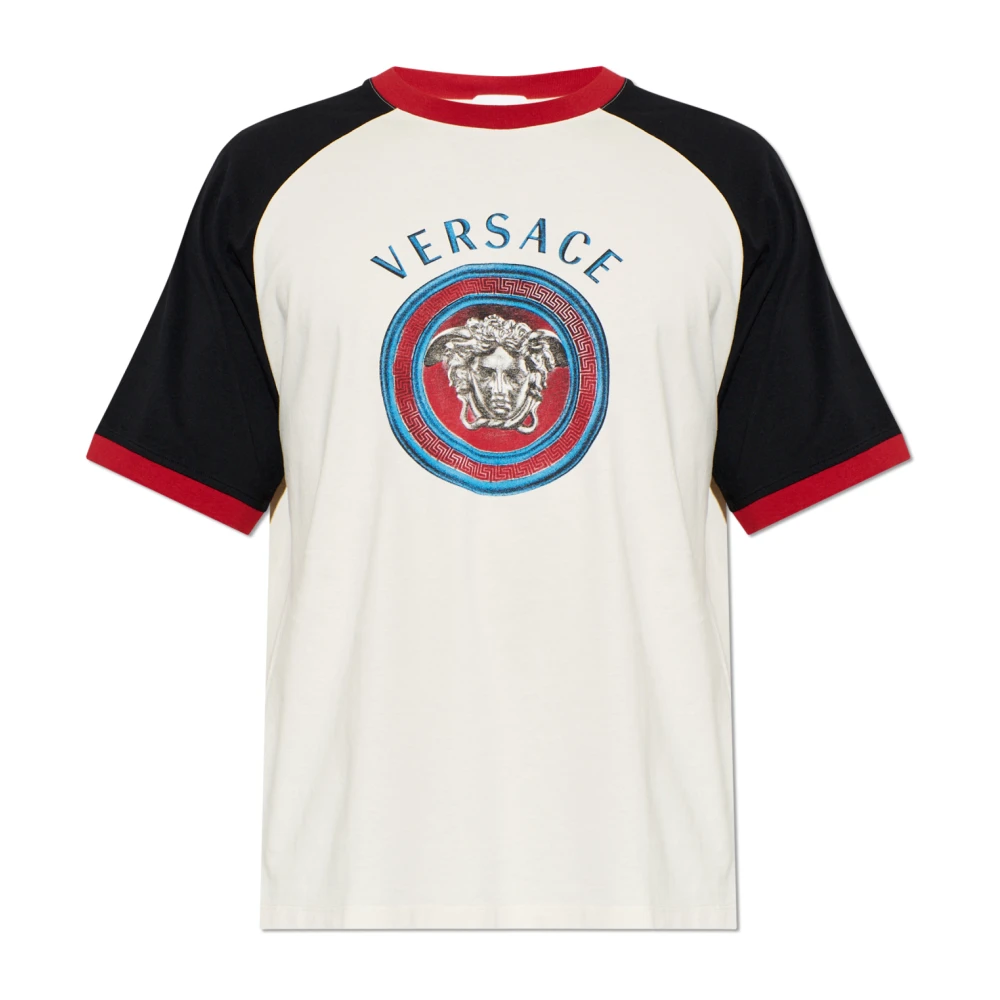 Versace Beige T-Shirts, Male, M, Printed T-Shirt