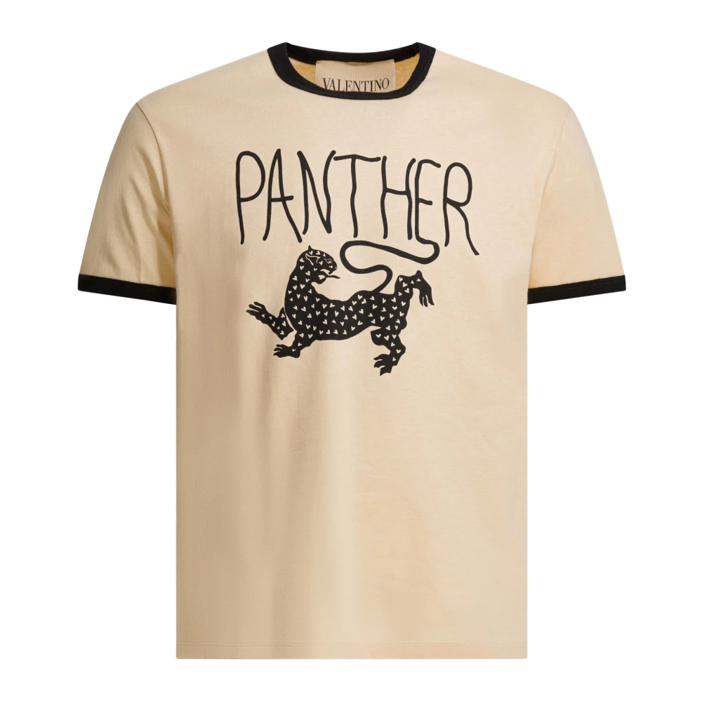 Valentino Men's Beige Panther T-Shirt