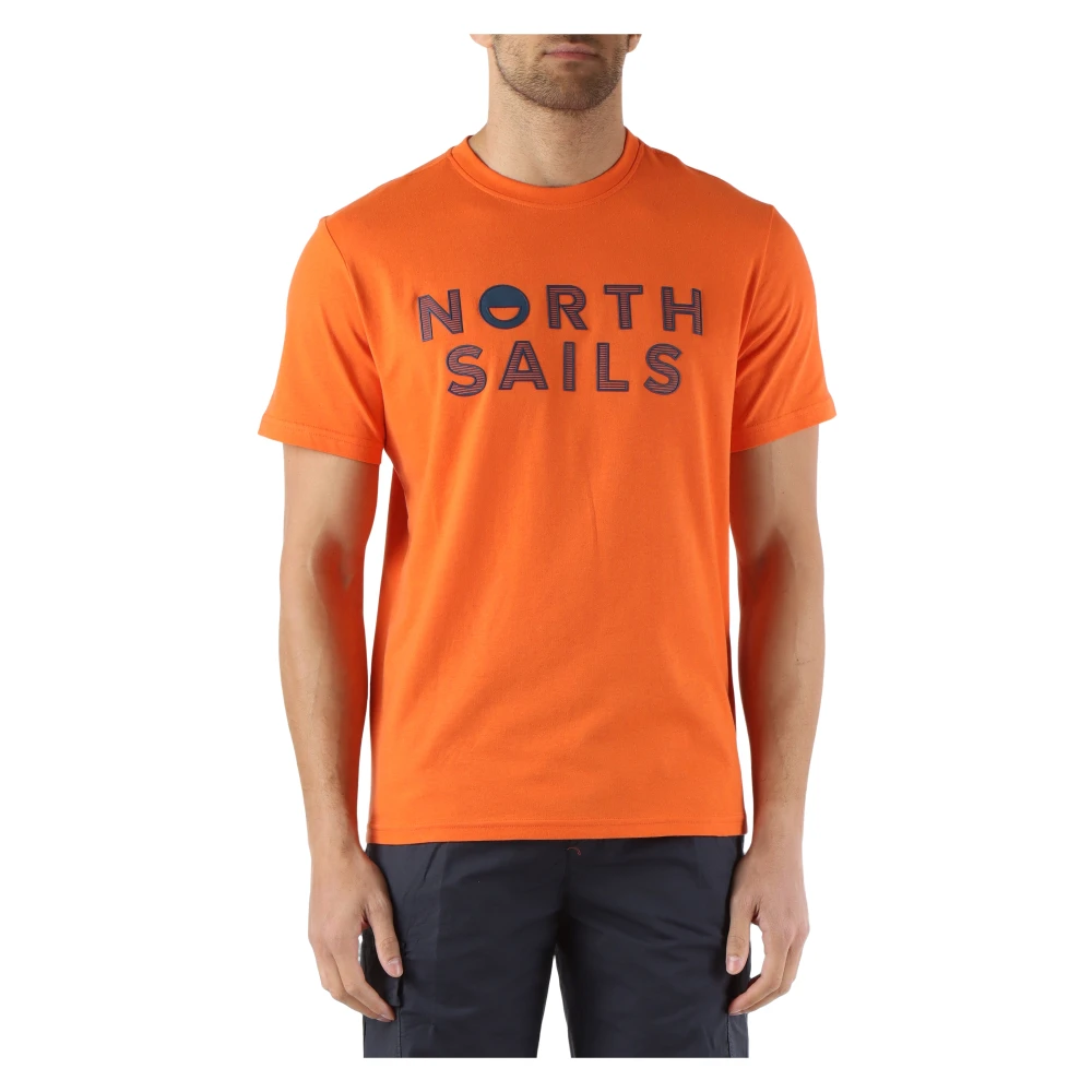 North Sails Katoenen Logo T-shirt Orange Heren