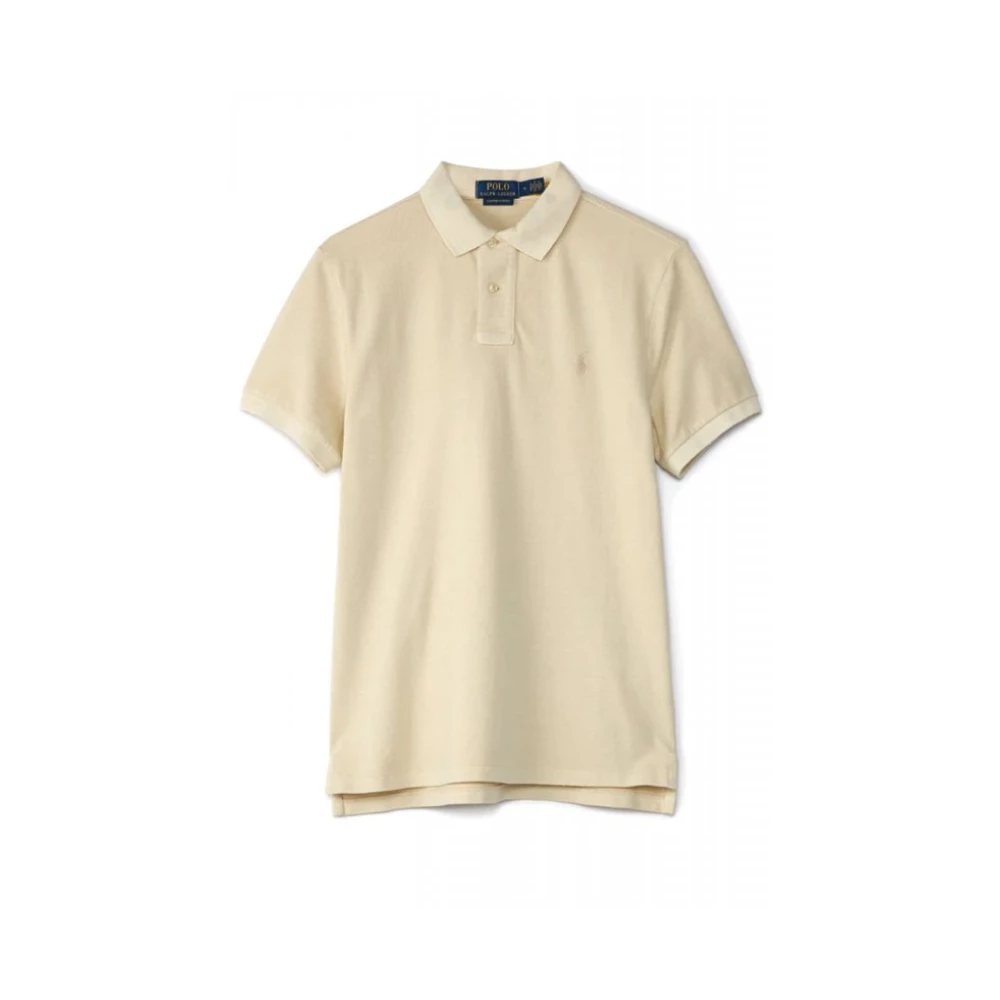 Ralph Lauren Mineral-Dyed Mesh Polo Shirt - Male - Polo Shirts - Beige - Xl - Tops