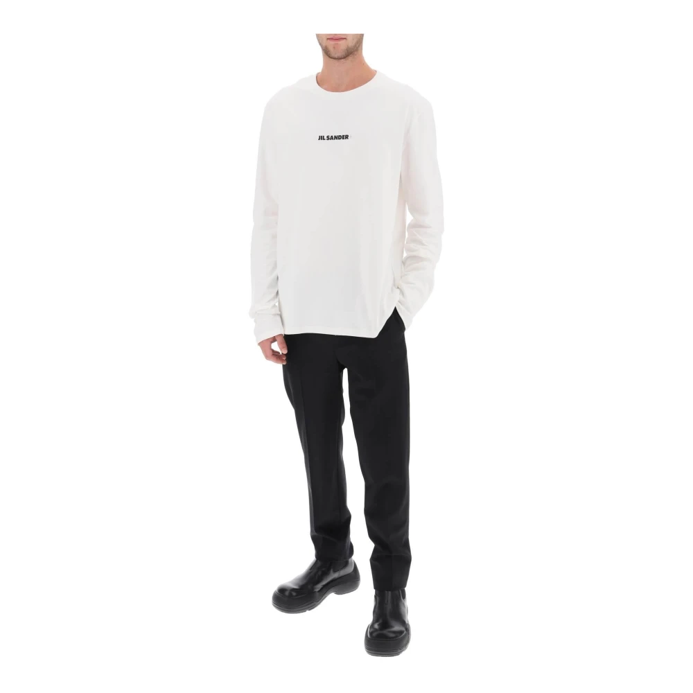 Jil Sander Lange mouwen T-shirt met relaxte pasvorm White Heren
