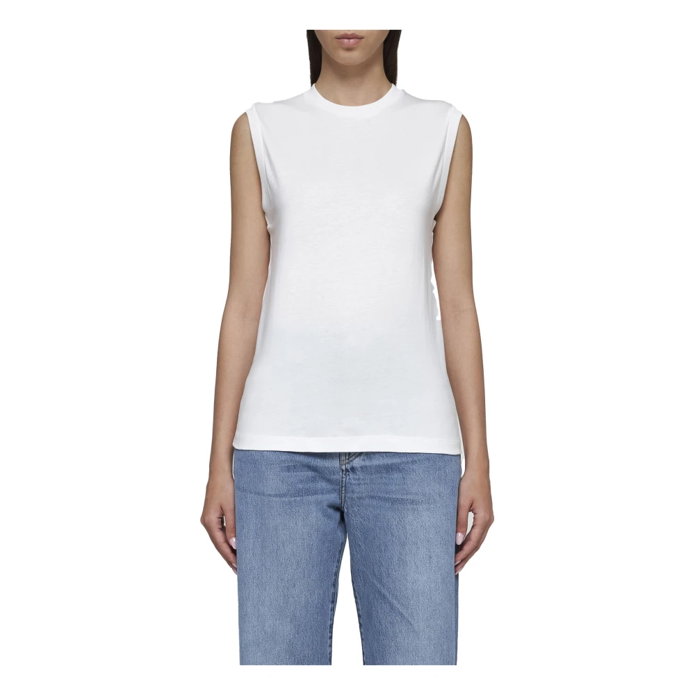 TotêMe Beige Mouwloze Top Met Ronde Hals White Dames