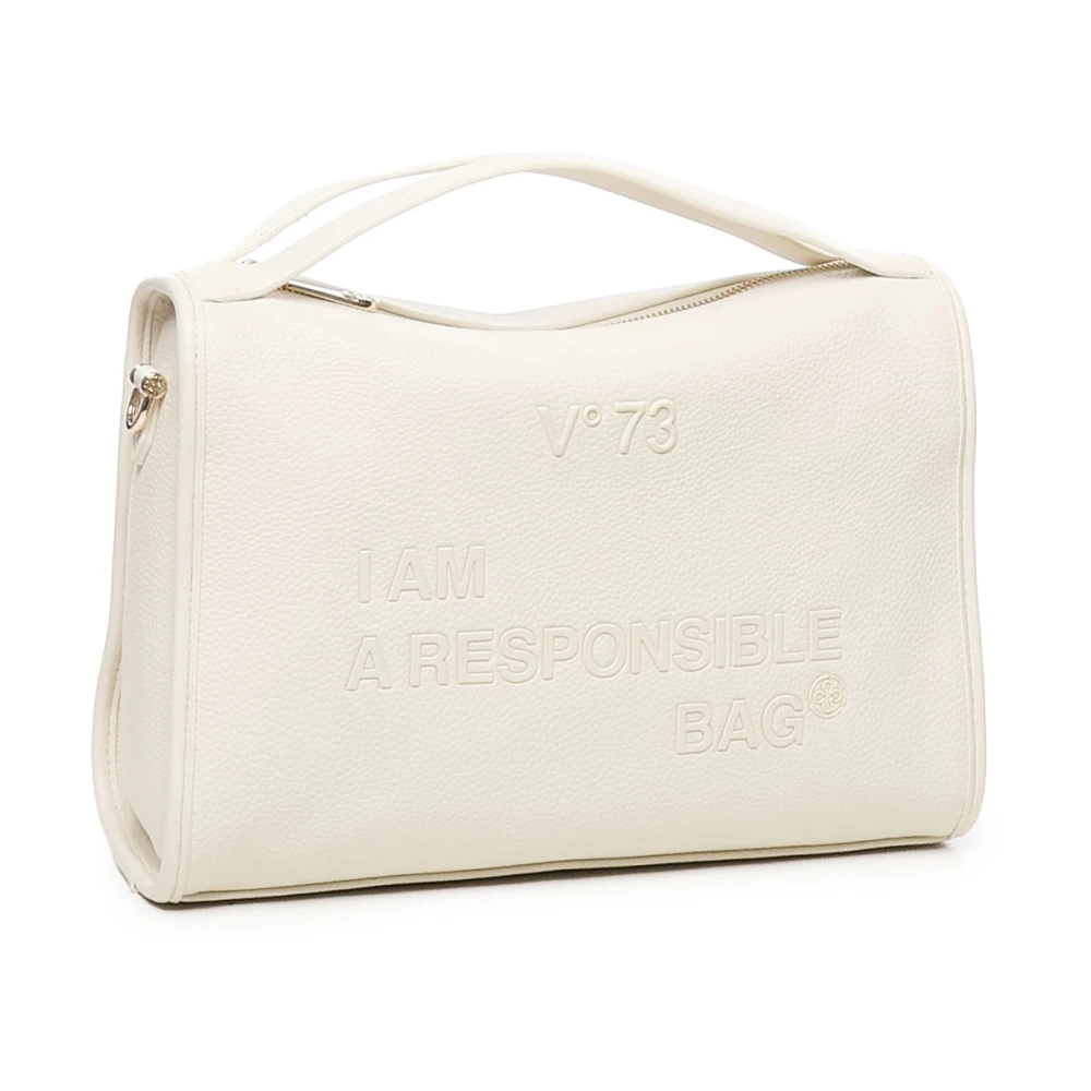 V73 Witte Top Handvat Schoudertas met Logo White Dames