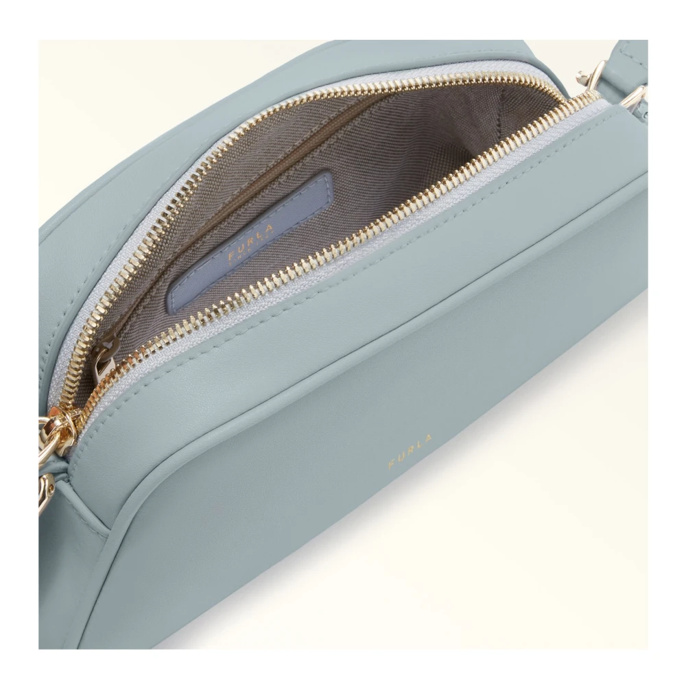 Furla Lichtblauwe Leren Schoudertas Gray Dames