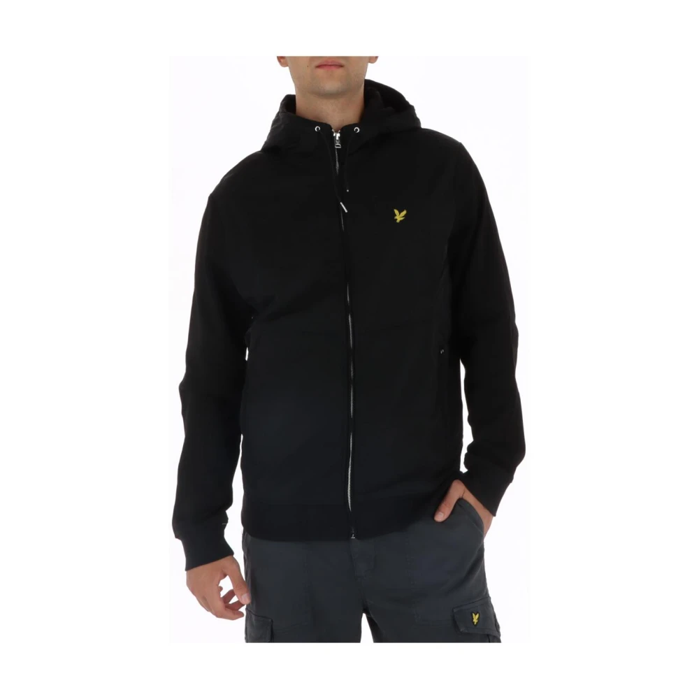 Lyle & Scott Men's Black Hooded Zip-Up Sweatshirt With Front Pockets And Long Sleeves - Zip-Throughs - S- Sweatshirts & Hoodies