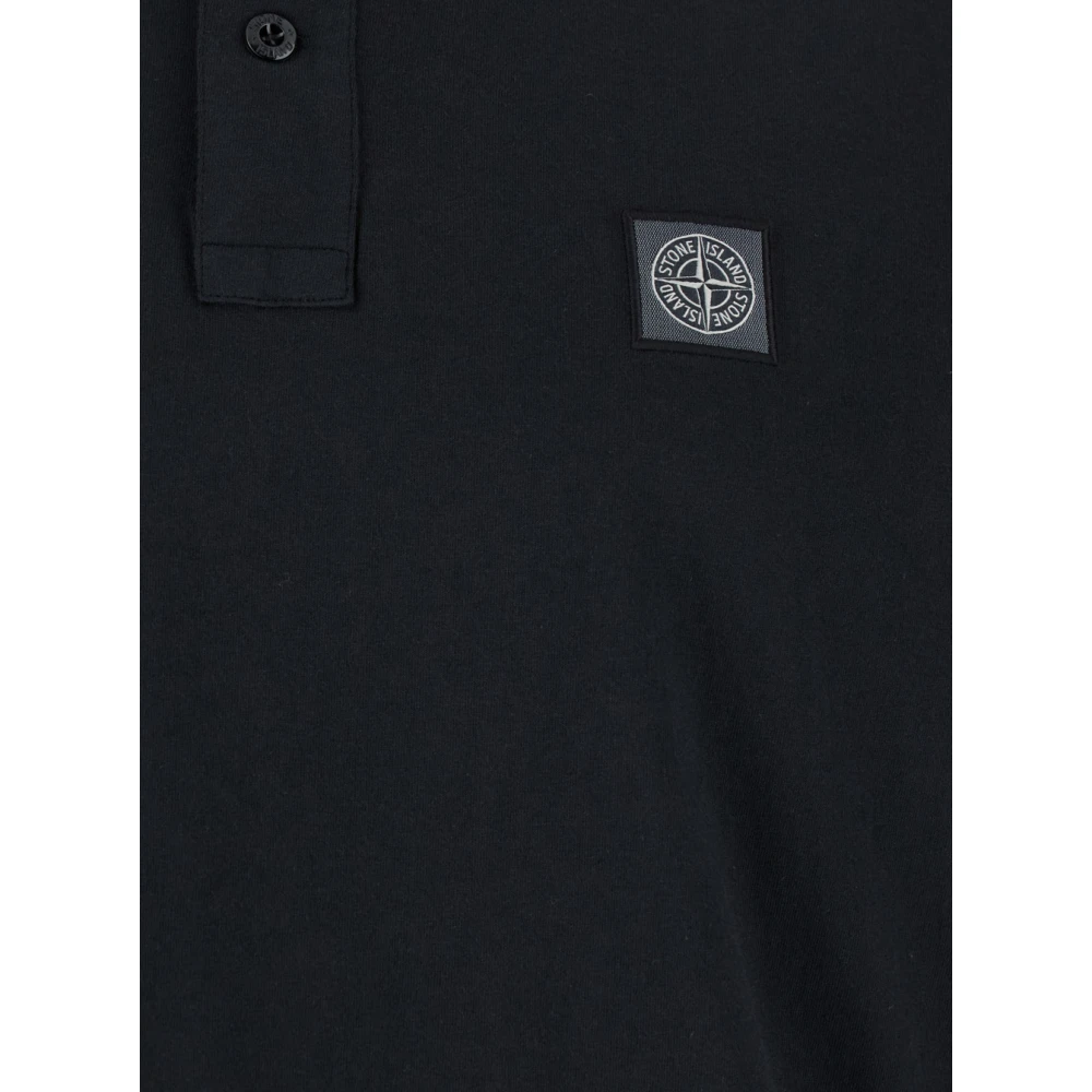 Stone Island Zwart Poloshirt met Logopatch Black Heren