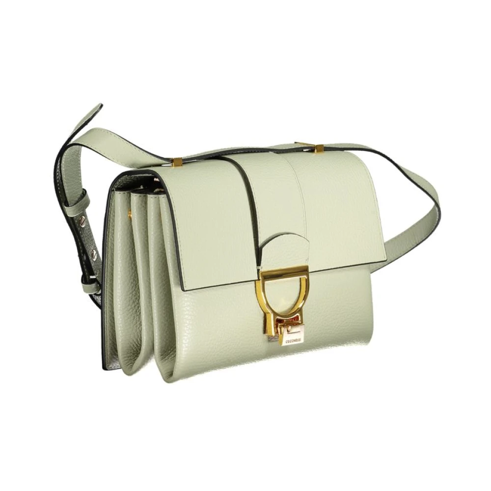 Coccinelle Groene Leren Schoudertas met Verstelbare Band Green Dames