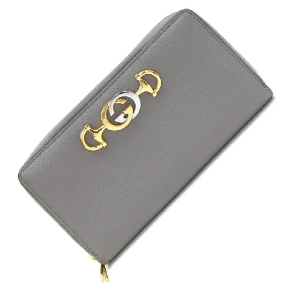 Gucci Vintage Pre-owned Leather wallets Gray Dames