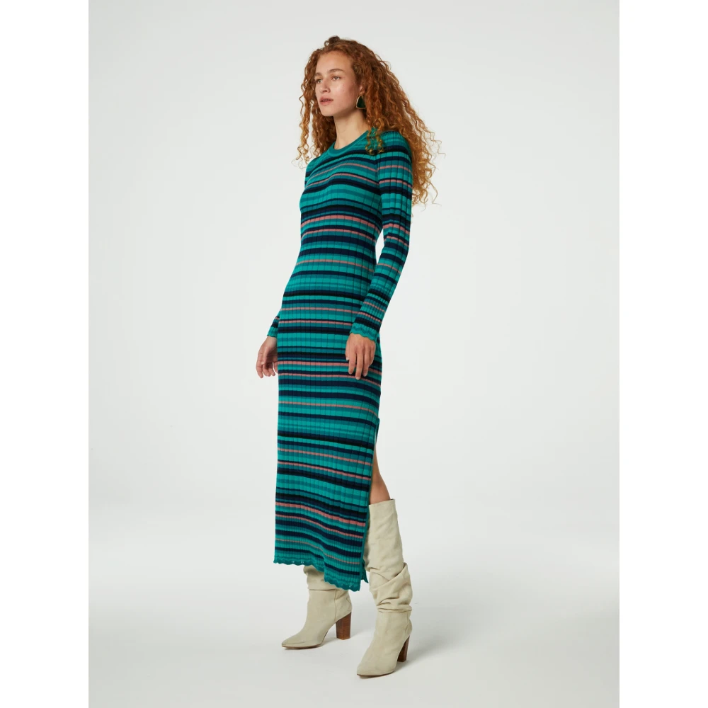 Fabienne Chapot Aansluitende Ribgebreide Jurk Multicolor Dames
