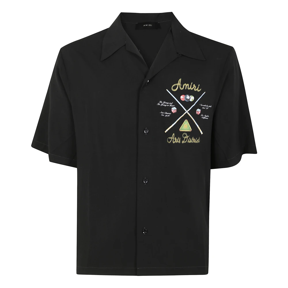 Amiri Pool Cue Bowling Shirt Black Heren