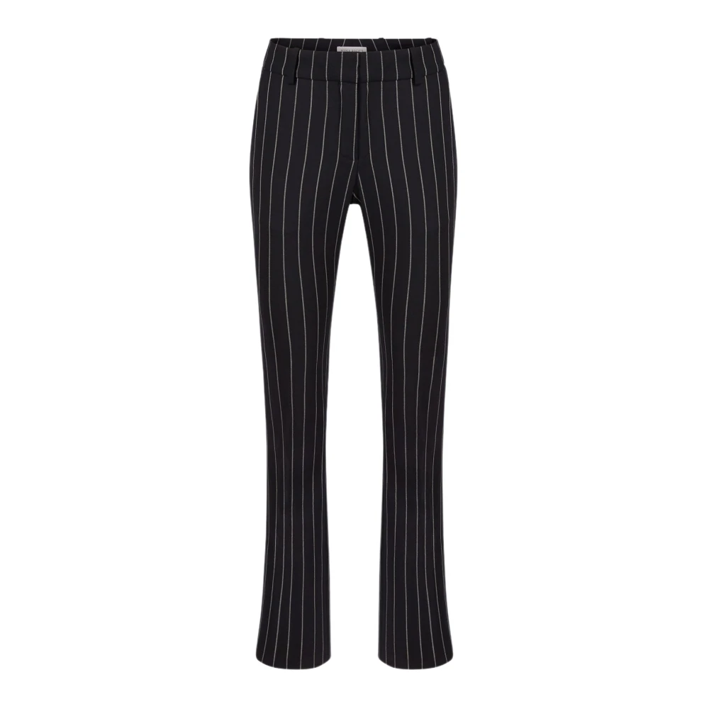 Nina Ricci Blauwe Pinstripe Wol Straight Broek Multicolor Dames