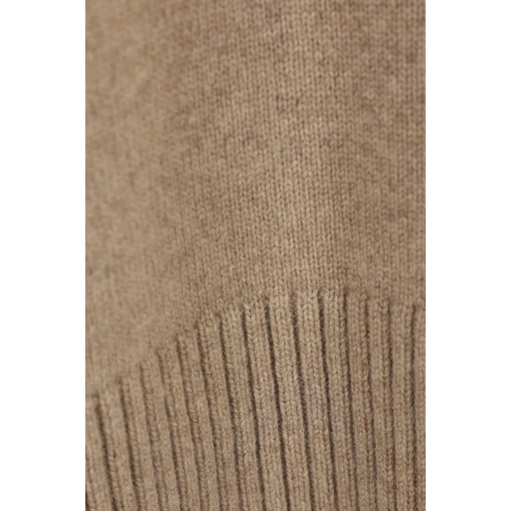 Max Mara Kasjmier Bruine Sweater Raglan Geribbeld Beige Dames