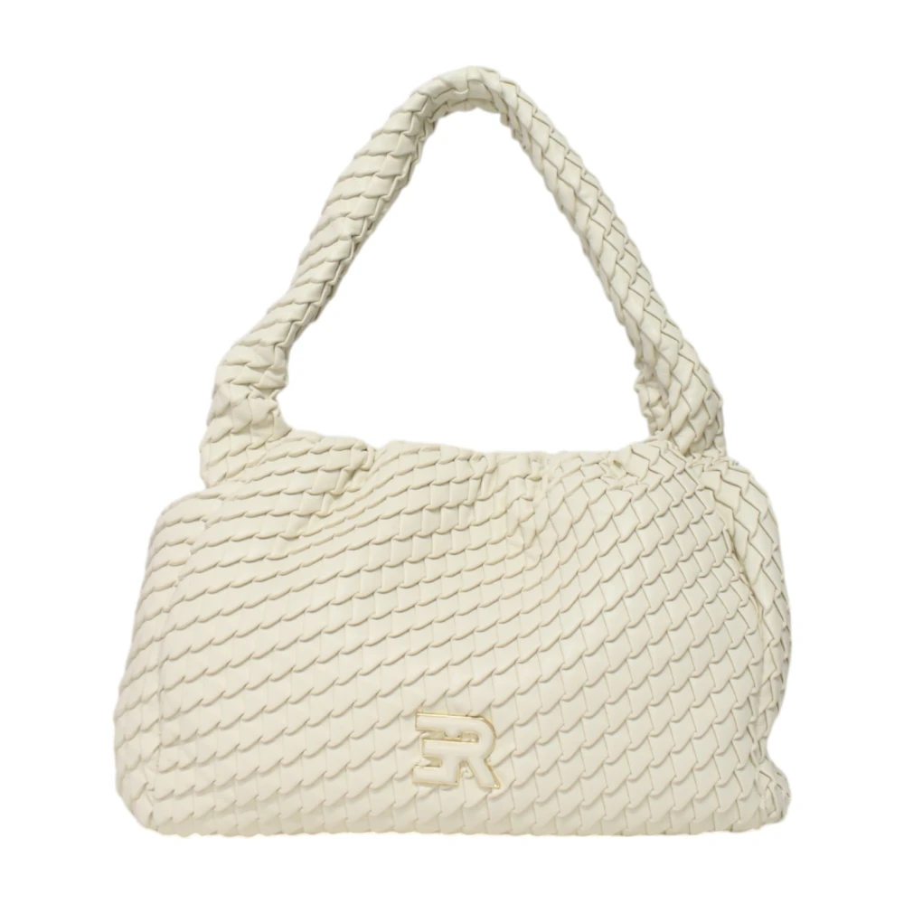 Ermanno Scervino Women's Beige Faux Leather Handbag With Front Logo