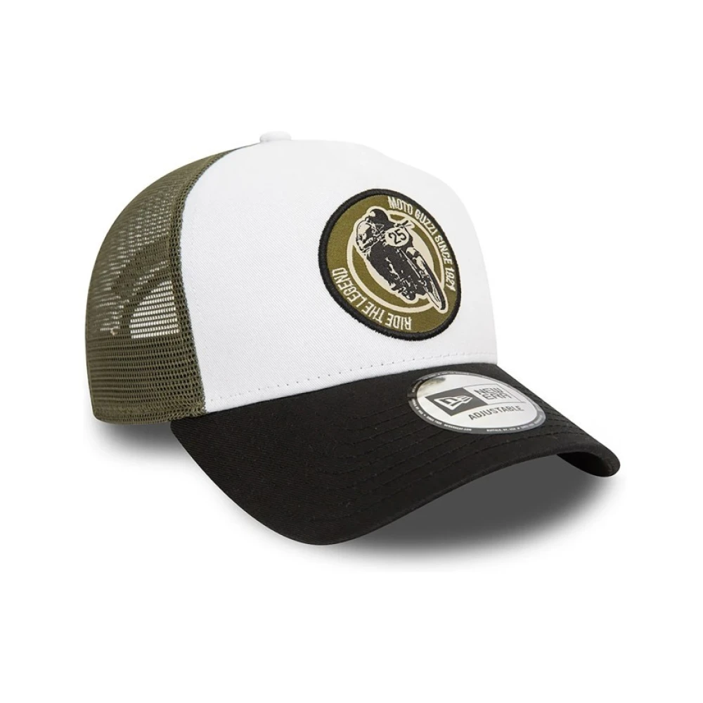 new era Wit Groen Moto Guzzi Trucker Hoed Green Heren