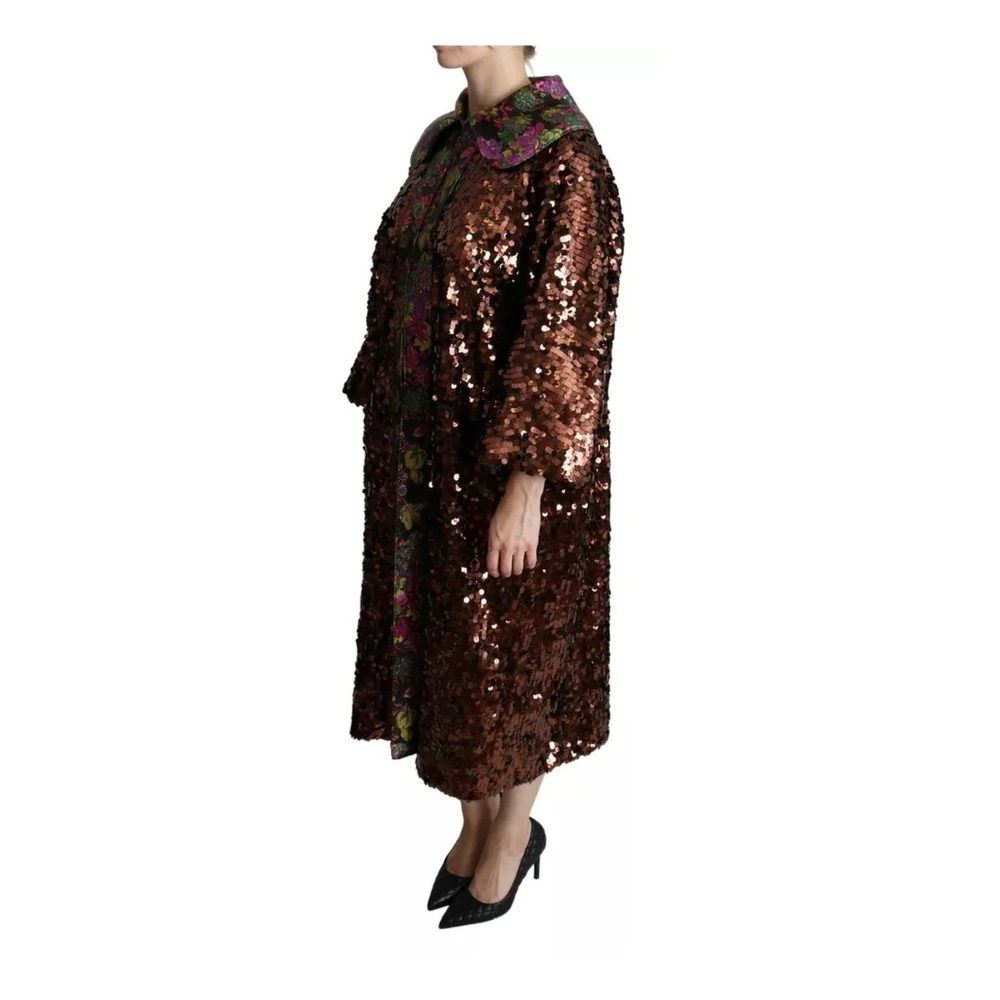 Dolce & Gabbana Paillet Lang Jas Jacquard Jack Multicolor Dames