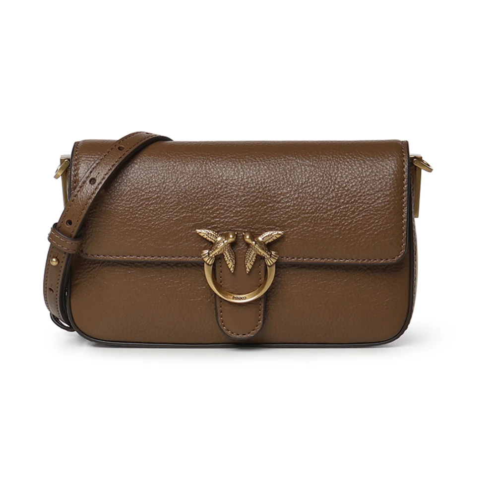Pinko Vrouw Bruin Tassen Dames, One Size, Katoen, Crossbody Tas