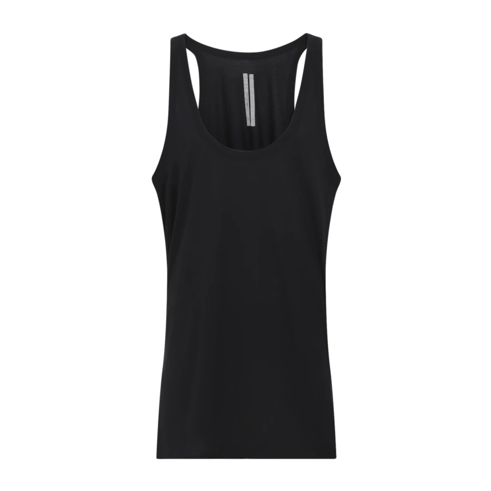 Rick Owens Men's Black Sleeveless Tops, L, Pony Tank Top