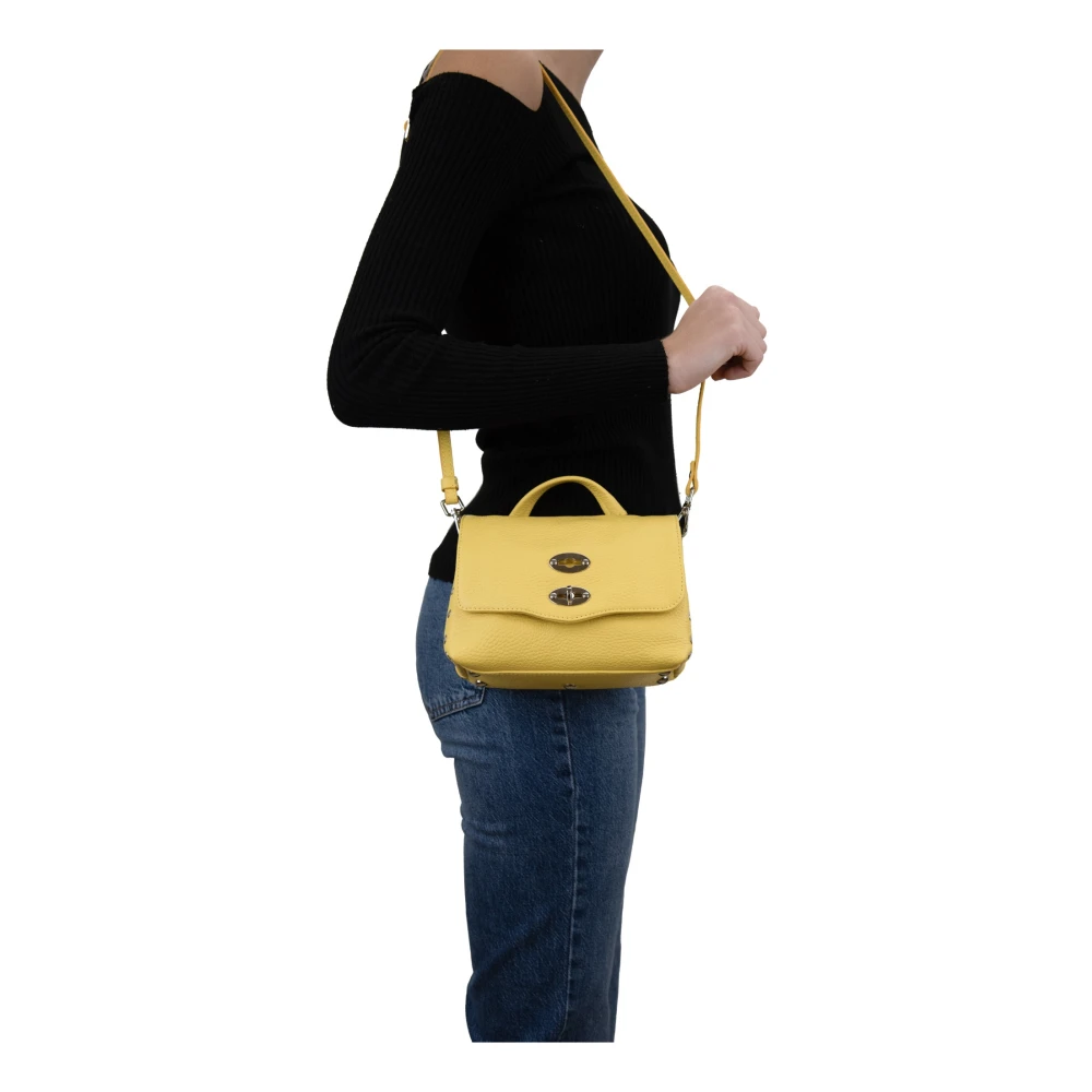 Zanellato Leren schoudertas voor dames Girello Yellow Dames