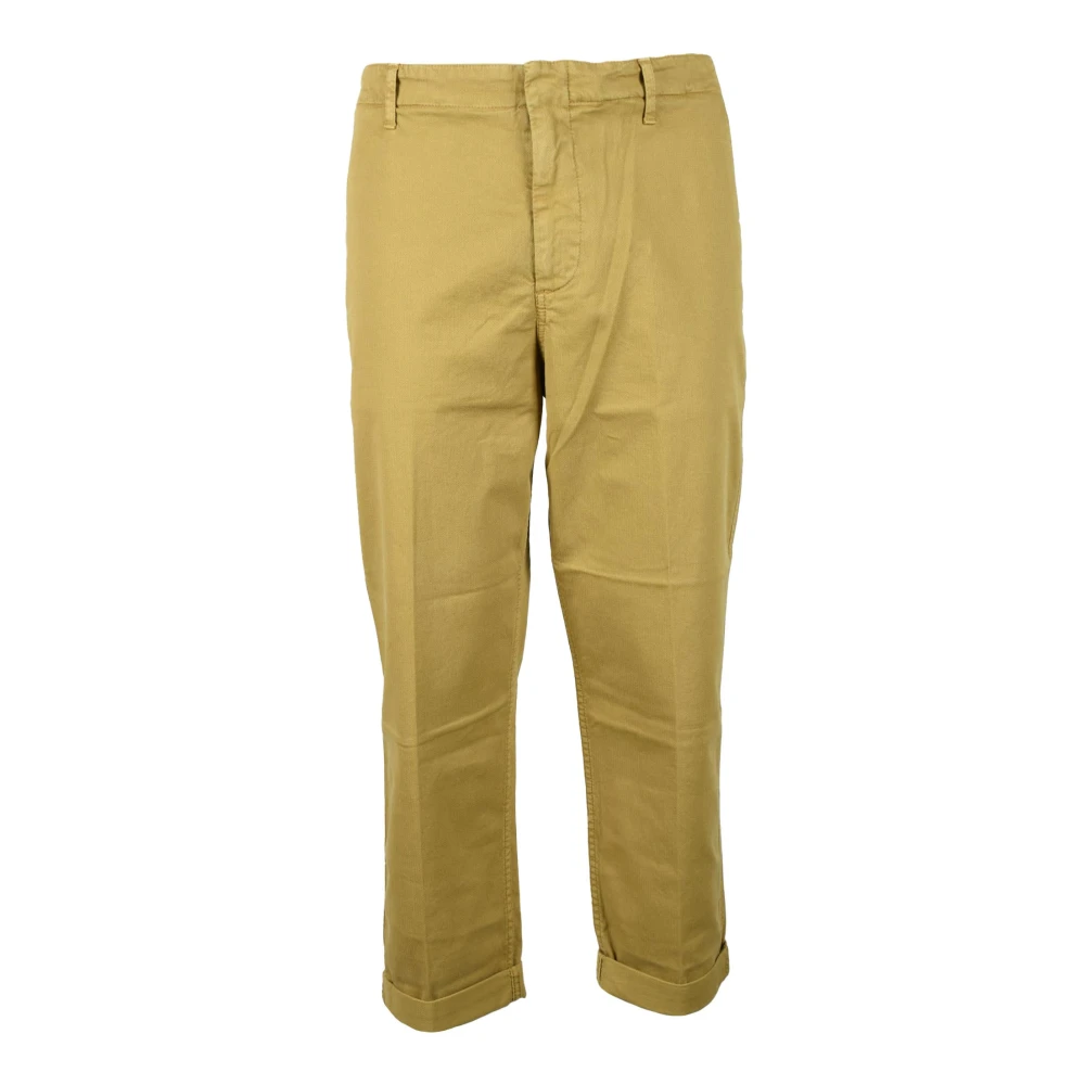 Dondup Katoen Elastaan Broek Green Heren