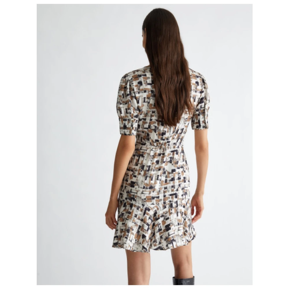 Liu Jo Korte viscose jurk met V-hals Multicolor Dames