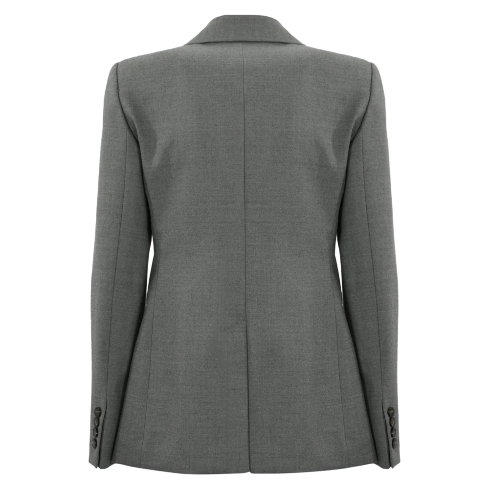 Max Mara Studio Dubbelbreasted wollen jas lichtgrijs Gray Dames