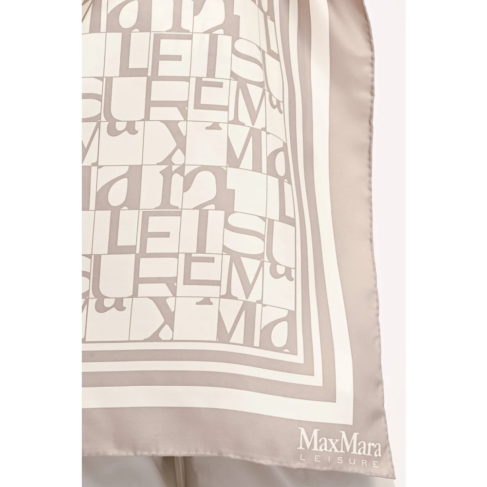 Max Mara Zijden sjaal met logolabels Gray Dames