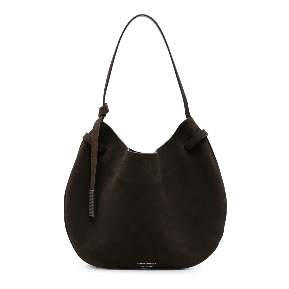 Emporio Armani Donna Marrone - Borsa A Spalla Con Logo - Bags - One Size