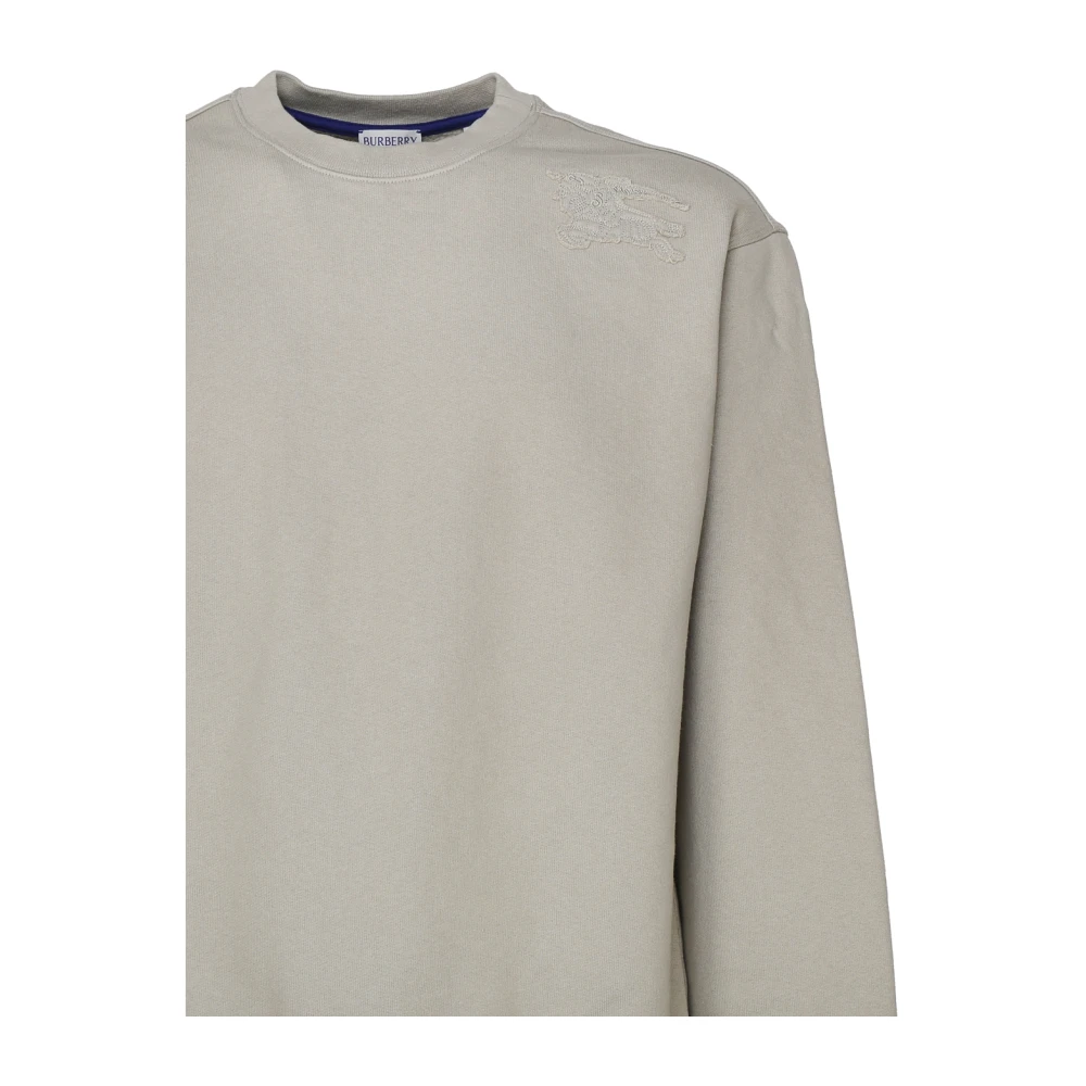 Burberry Katoenen Sweatshirt Ronde Kraag Lange Mouwen Gray Heren