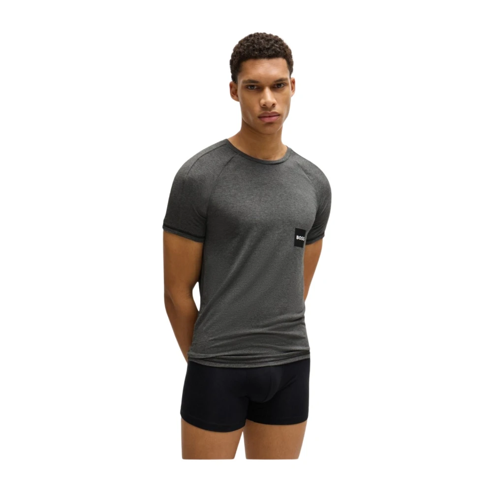 Hugo Boss Logo TShirt MC Print Gray Heren