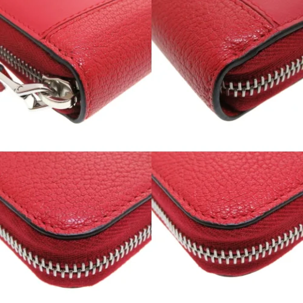Miu Pre-owned Leather wallets Red Dames