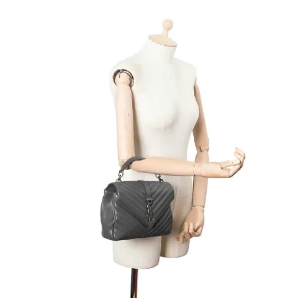 Yves Saint Laurent Vintage Pre-owned Leather handbags Gray Dames