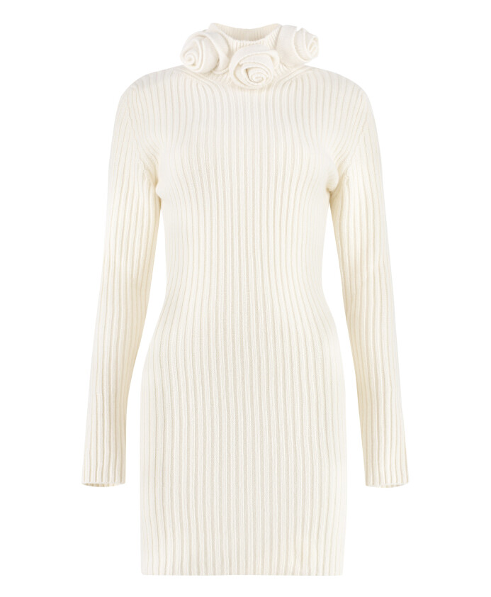 floral-wool-dress-with-stand-collar
