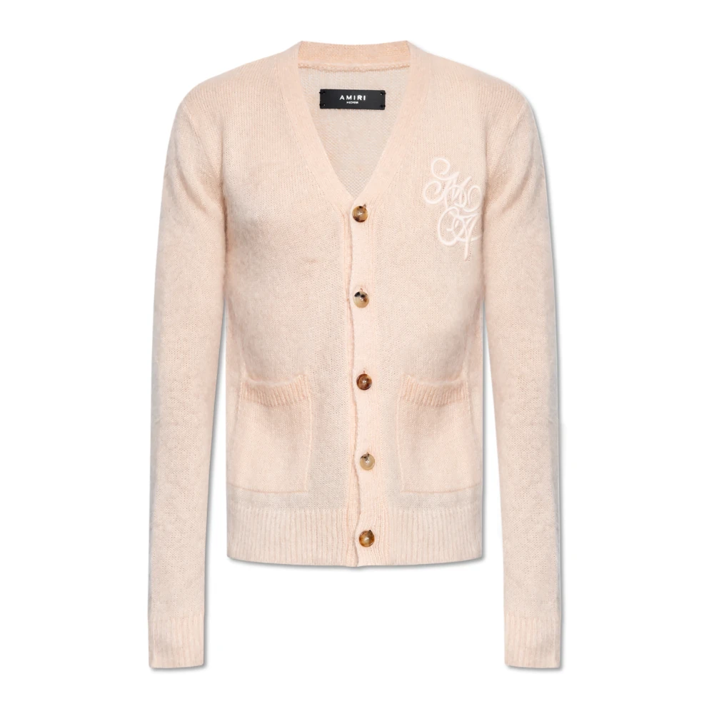 Amiri Cardigan met logo Pink Heren