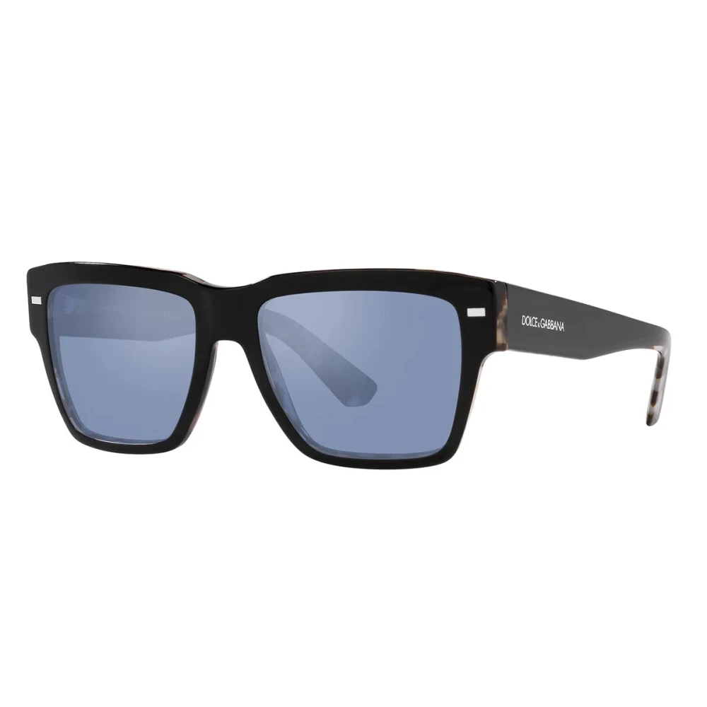 Dolce & Gabbana Black Sunglasses, Unisex, 55 Mm, Square Sunglasses | Havana Blue Mirrored