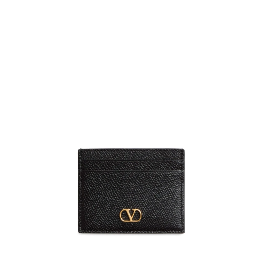 Valentino Garavani Zwarte Leren Portemonnee Dames Accessoires Black Dames