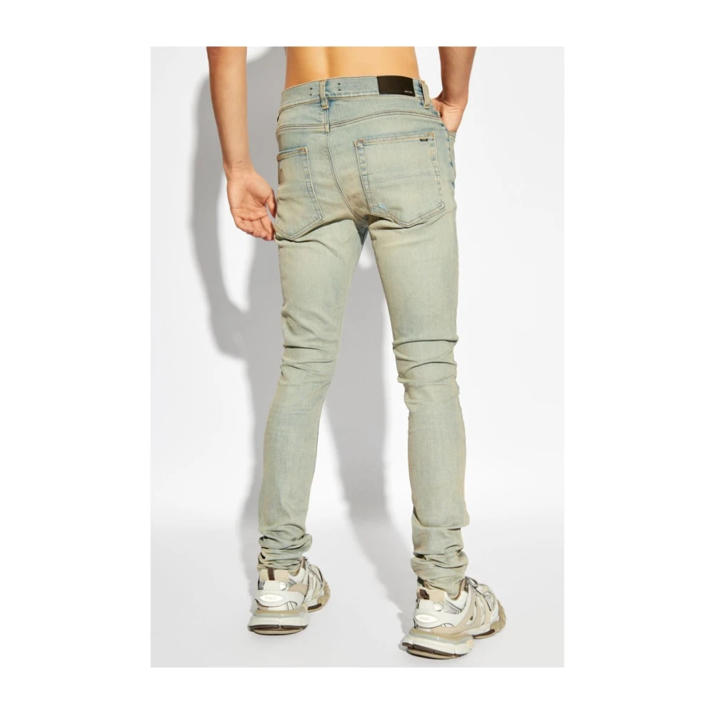 Amiri Skinny Jeans met Verbleekt Effect Blue Heren