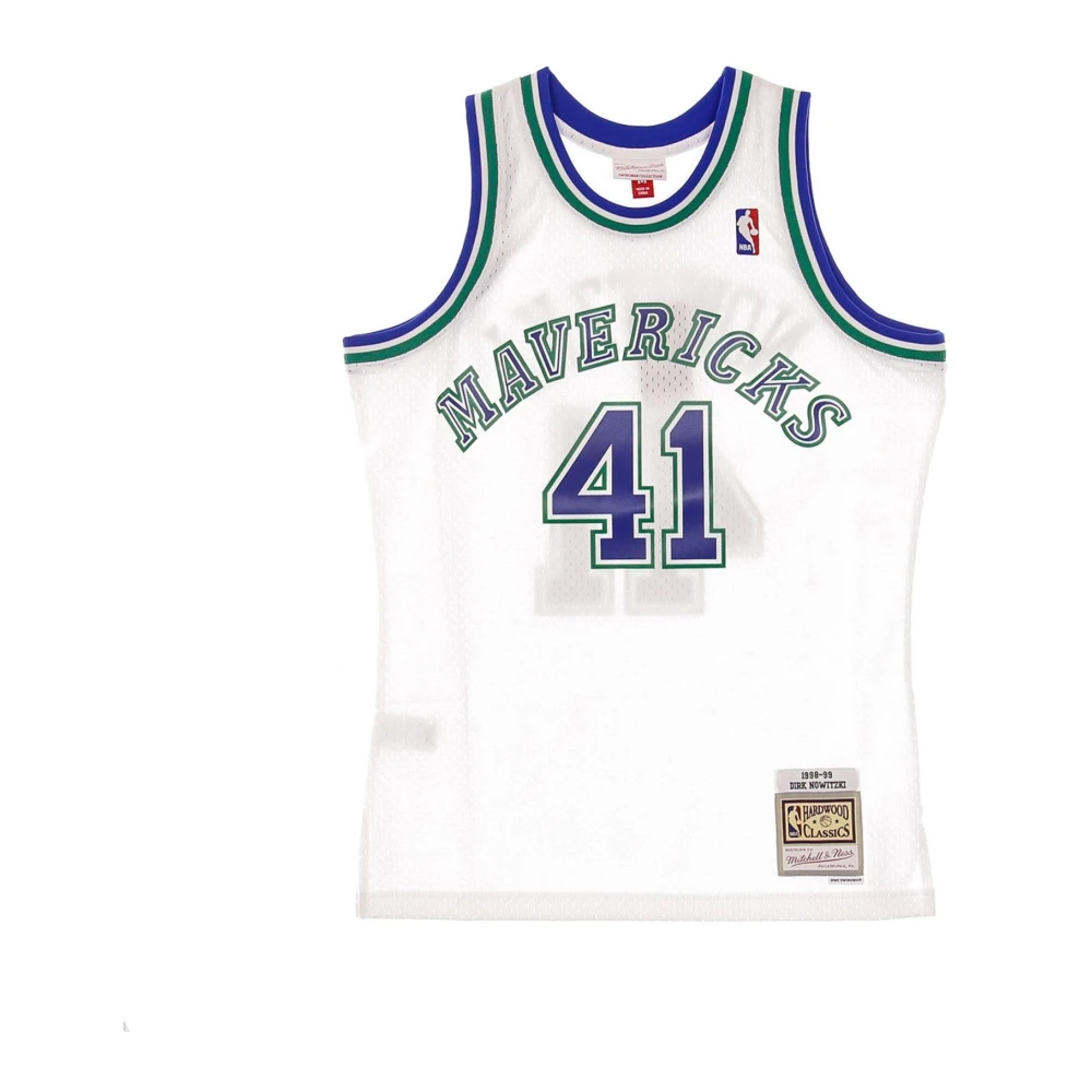 Mitchell & Ness NBA Dirk Nowitzki Dallas Mavericks 1998 Basketball Shirt White Heren