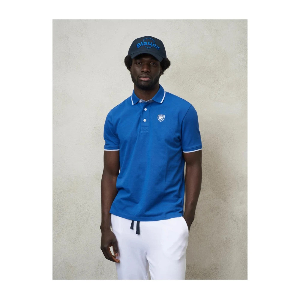 Blauer Katoenen Polo Shirt Blue Heren