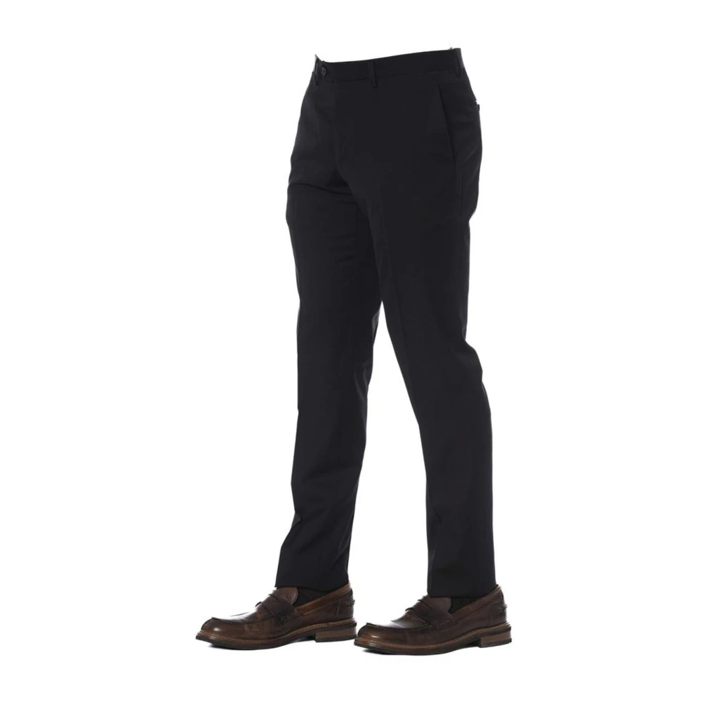 Trussardi Zwarte Wol Ritsbroek Black Heren