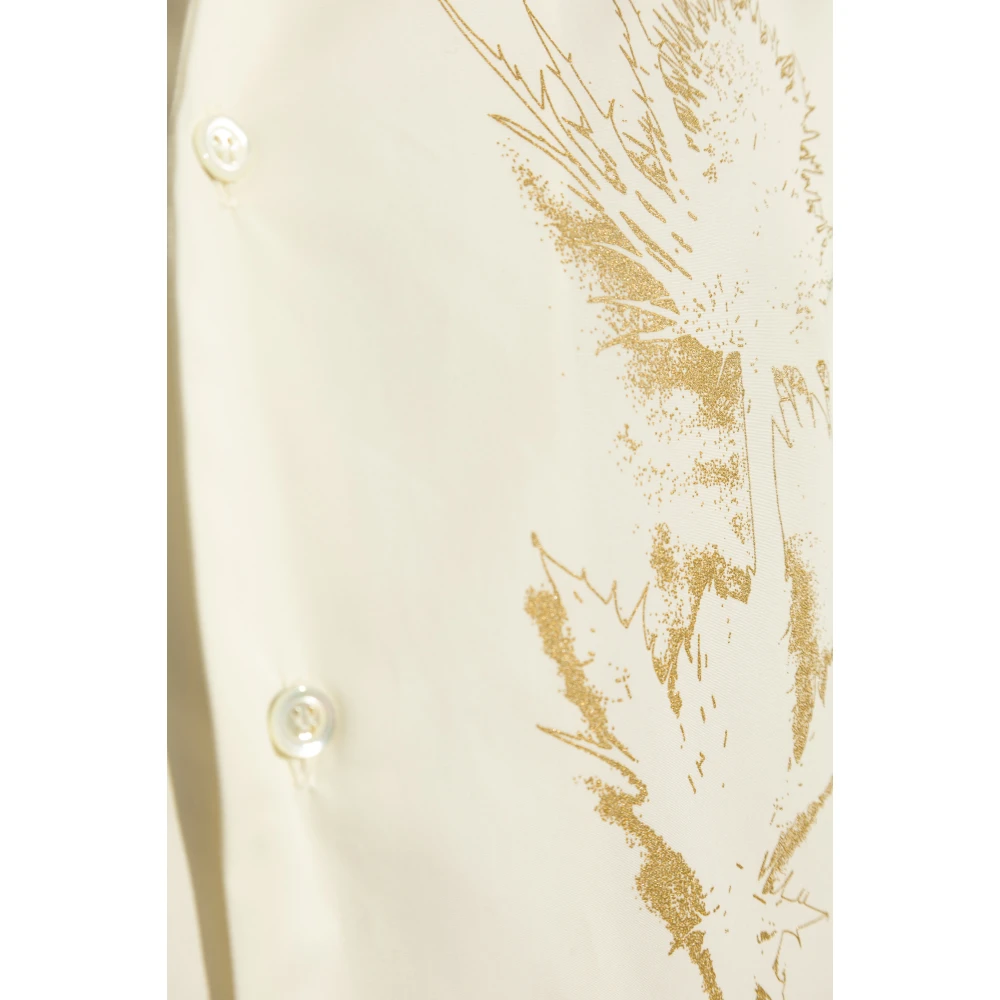 alexander mcqueen Shirt met print Beige Heren