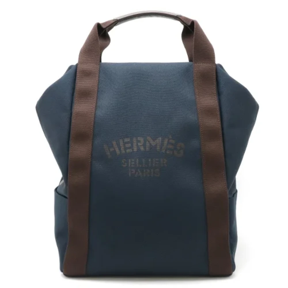 Hermès Vintage Pre-owned Canvas backpacks Blue Heren